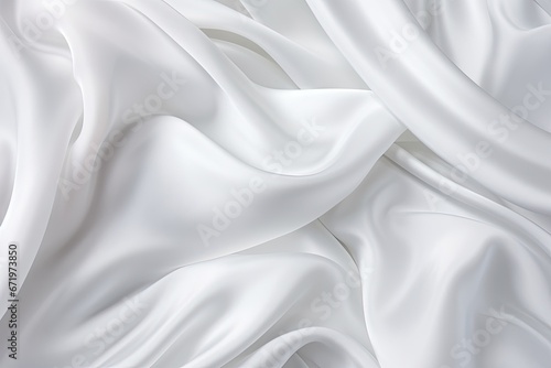 Polar Silk: Soft Waves on White Cloth - Abstract Background Display