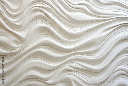 Plush Waves: White Abstract Waves Wall Art for Interior Decoration