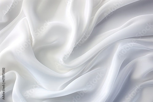 Polaris Waves: Abstract Soft Waves of White Fabric on Future Background