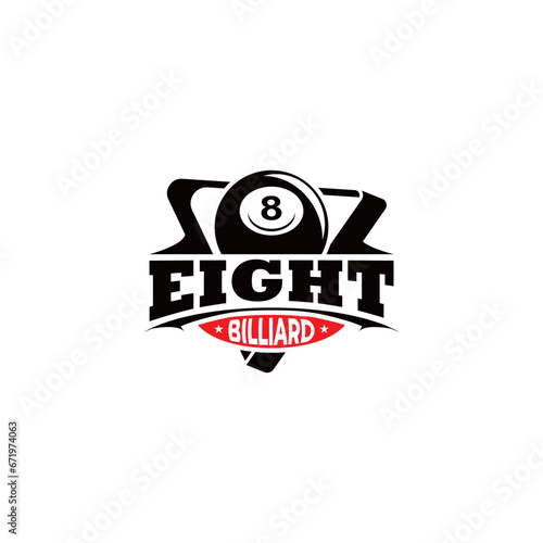 illustration vector graphic of logo billiard template concept with triangle billiard, easy editable object, suitable of billiard shop etc