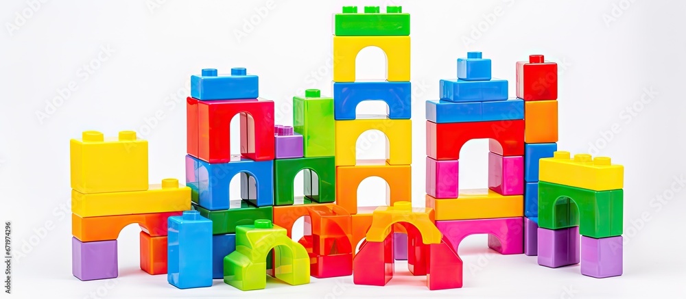 A vibrant plastic construction set for kids featuring various colors and models A vibrant plastic construction set for kids featuring various colors and models