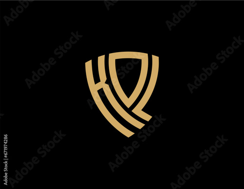 KOL creative letter shield logo design vector icon illustration