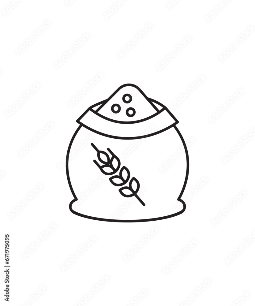 grain bag icon, vector best line icon. grain bag icon, vector best line icon.