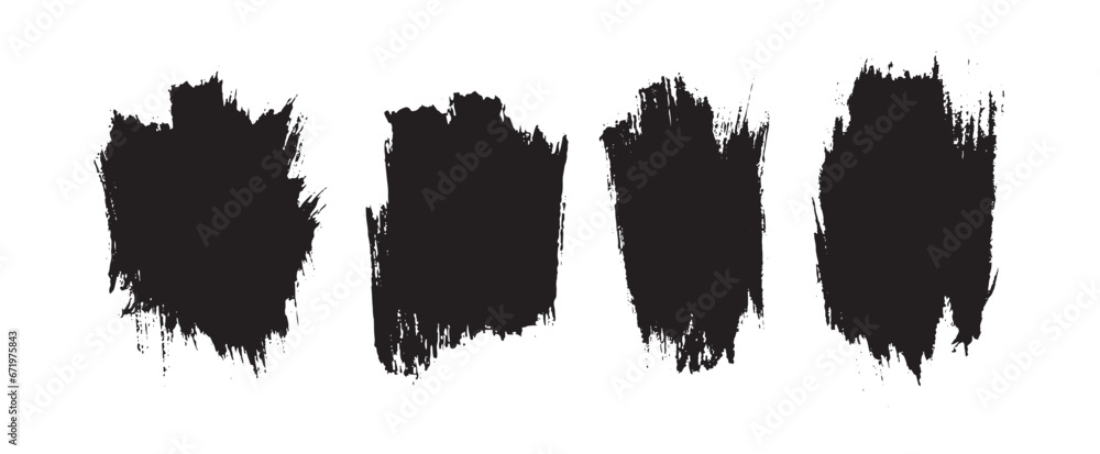 Grunge black brush stroke bundle