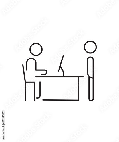business people working together icon, vector best line icon.