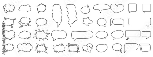 black speech bubbles collection set vector illustration