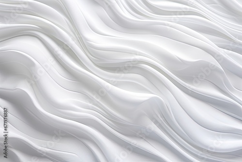 Ripple Reverie  Abstract White Fabric