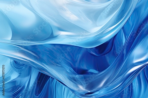 Wallpaper Mural Sapphire Currents: Blue Abstract Wave Background Design Element Torontodigital.ca