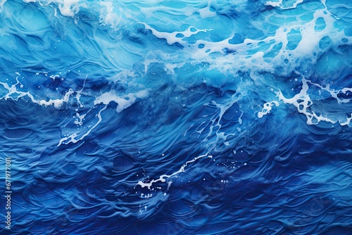 Sapphire Current: A Captivating Blue Abstract Ocean Wave