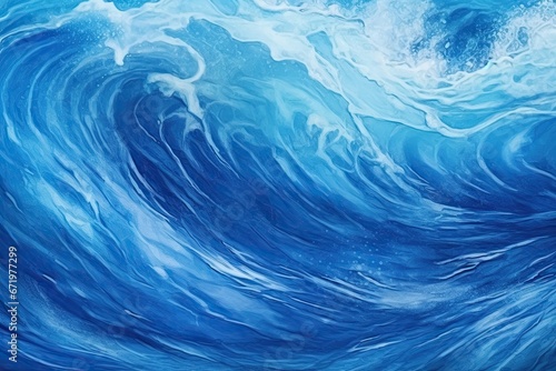 Sapphire Stream: A Captivating Blue Abstract Background with Wave Texture © Michael