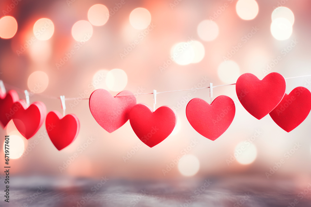 Valentine's Mother's or Women's Day greeting card banner or poster template. Holidays background. Pink background with lovely red hearts Valentine's Mother's or Women's Day greeting card banner or poster template. Holidays background. Pink background with lovely red hearts
