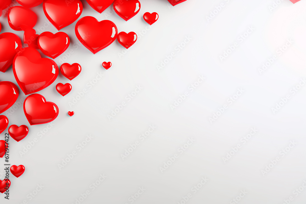 Valentine's Mother's or Women's Day greeting card banner or poster template. Holidays background. Pink background with lovely red hearts Valentine's Mother's or Women's Day greeting card banner or poster template. Holidays background. Pink background with lovely red hearts