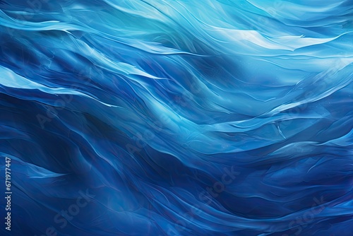 Sapphire Veil: Ocean Waves Blue Abstract Background © Michael