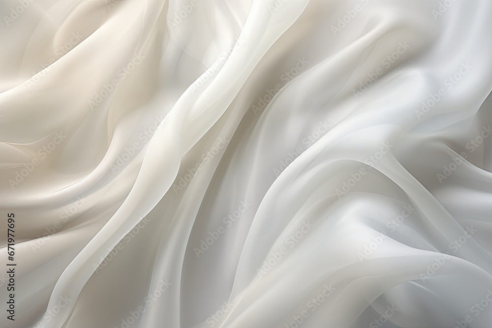 Fototapeta premium Silk Aurora: White Silver Fabric Silk with Natural Soft Blur Pattern