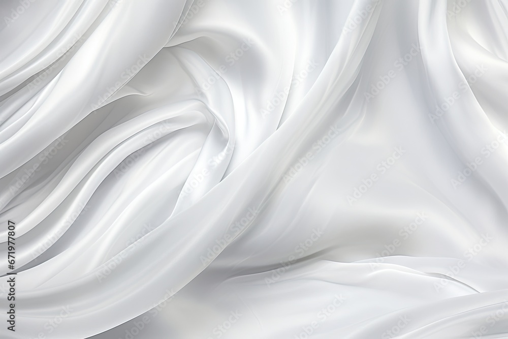 Obraz premium Silk Spectrum: Panoramic White Silver Fabric Background Image