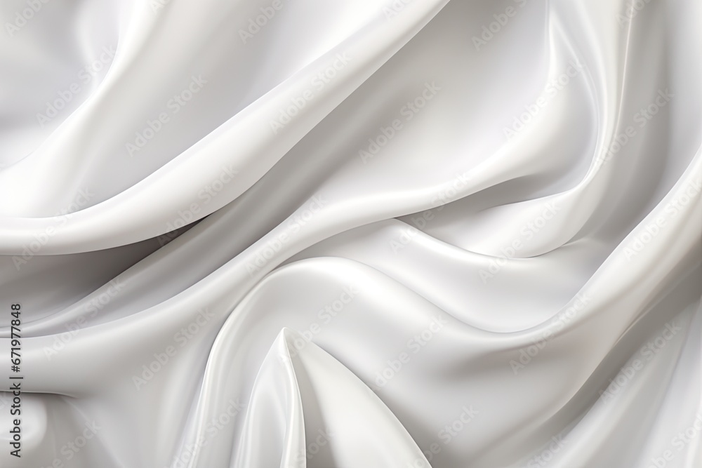 Fototapeta premium Silk Sweep: White Gray Satin Texture Panoramic Background