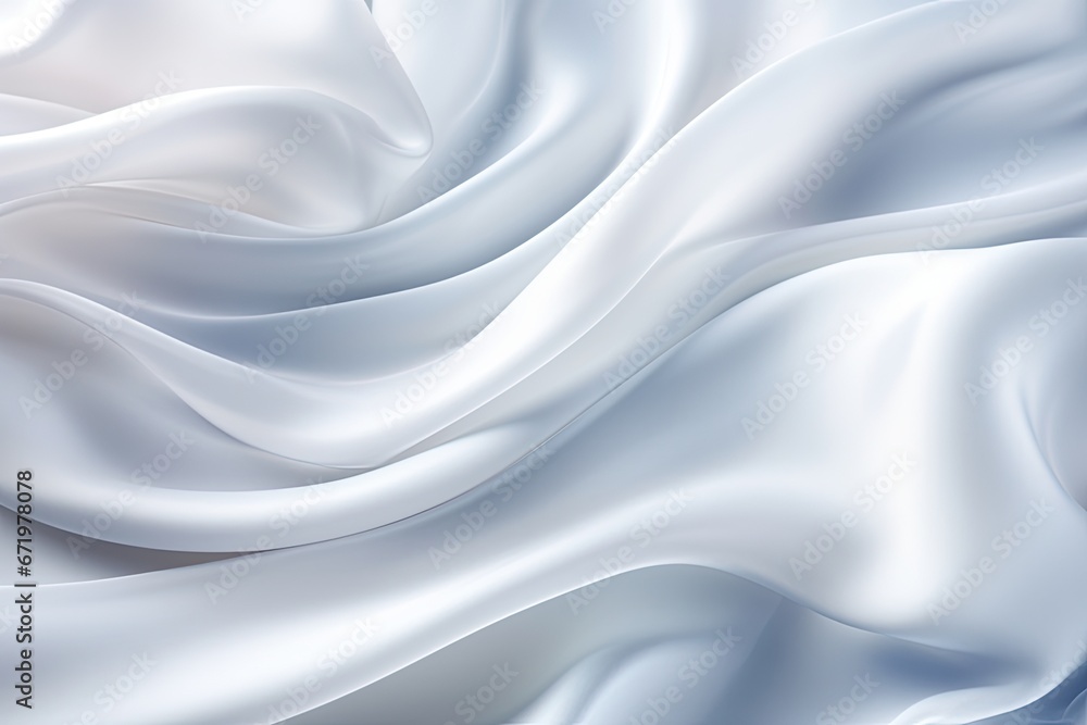 Fototapeta premium Silken Frost: White Cloth Background Abstract with Gentle Soft Waves
