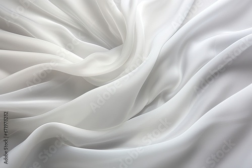 Silken Screen: Soft Blur on White Silver Fabric
