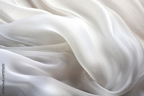 Soft Blur on Silken Screen: White Silver Fabric's Ethereal Elegance photo