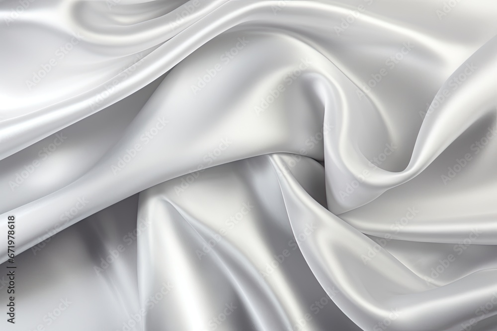 Fototapeta premium Silver Silk Swirls: Captivating White Gray Satin Texture Background
