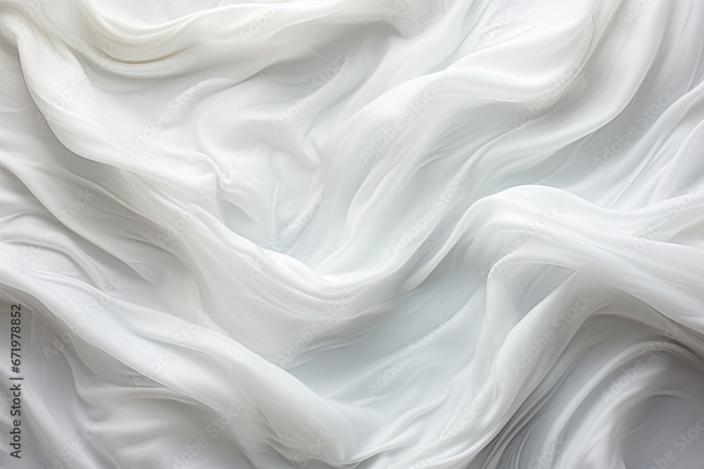 Fototapeta premium Snow Storm: Soft Waves Crafting a Unique White Cloth Background