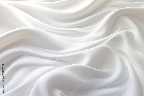 Soft Waves of White Fabric: Abstract Snow Drifts Background