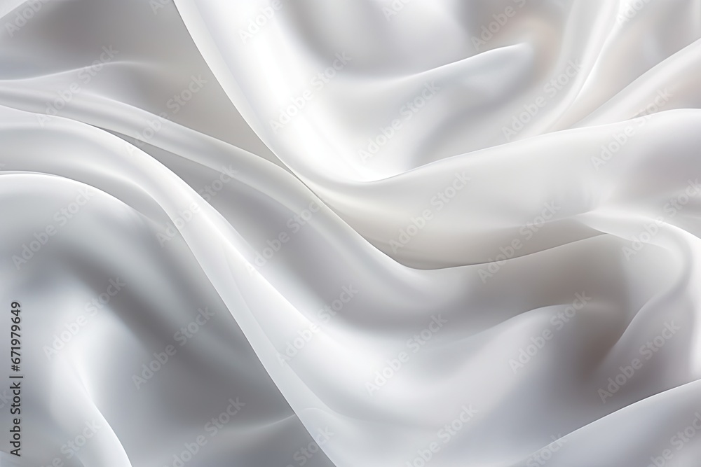 Sweeping Silver: Panoramic View of White Fabric Silk