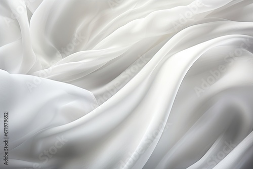 Sweeping Silver: Panoramic View of White Silk with Soft Blur Pattern