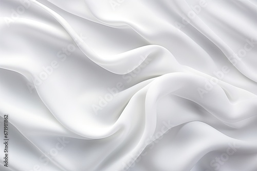 Soft Waves on White Cloth Background: A Whirling Wave Whirl Imagery