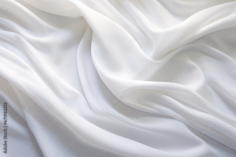 Weave Waves: White Cloth Abstract with Soft Waves