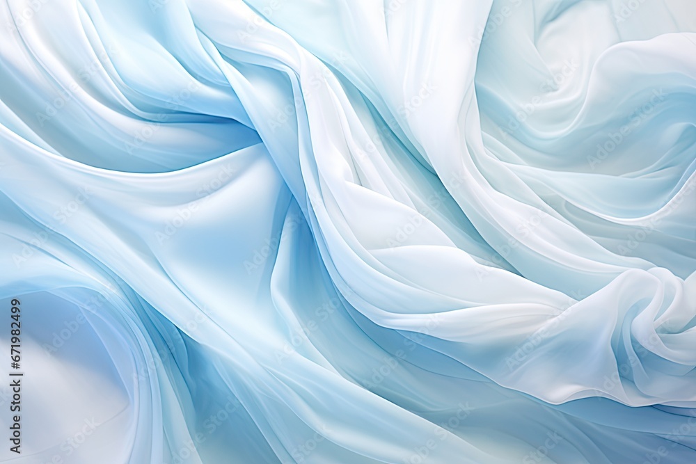 Obraz premium Whispering Waves: Abstract Soft Waves on White Cloth Background