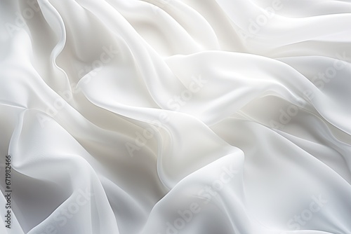 Whispering Waves: Abstract Soft Waves on a White Cloth Background