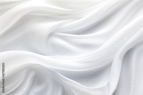 Whispering Waves: Soft Abstract Waves on White Cloth