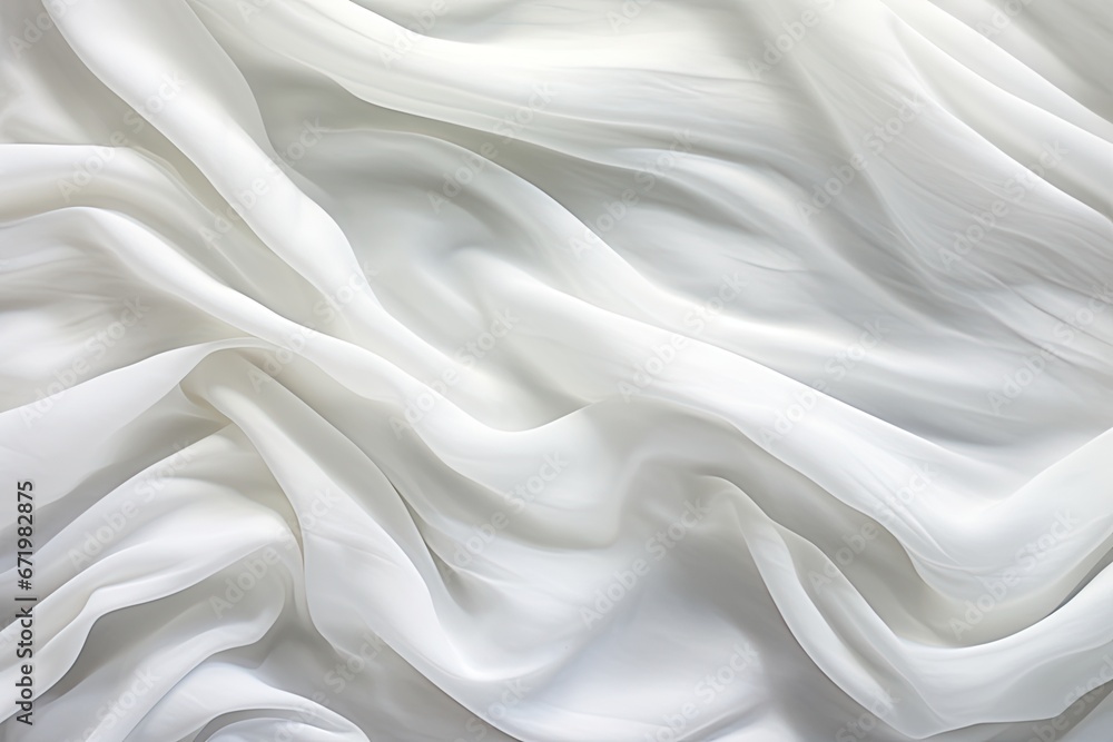 White Wave: Soft Waves Abstract Cloth Background