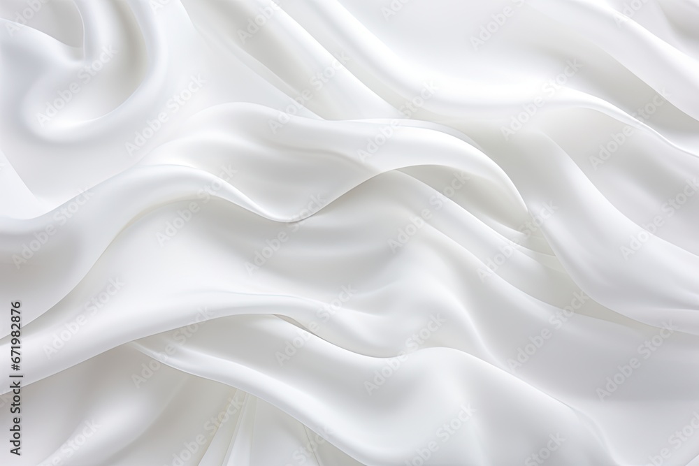 White Wave: Serene Soft Waves Unfolding on a Background of Pure White Cloth