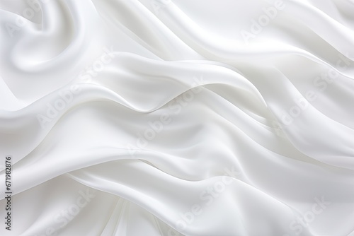 White Wave: Serene Soft Waves Unfolding on a Background of Pure White Cloth