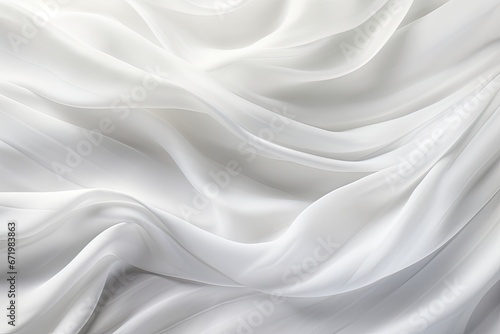 Woven Whisper: Soft Waves in White Cloth Background