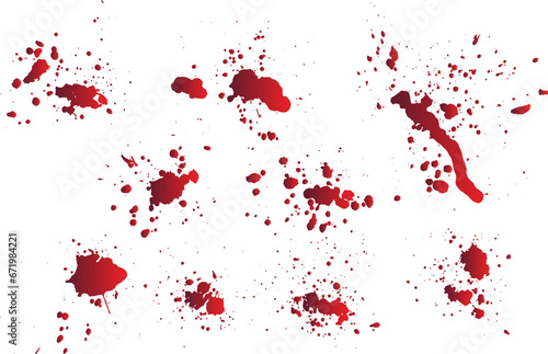 Halloween blood isolated background set