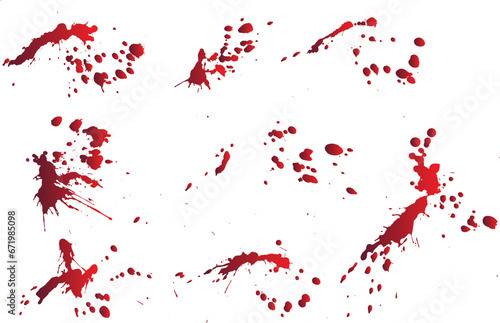 Ink blot set of blood background