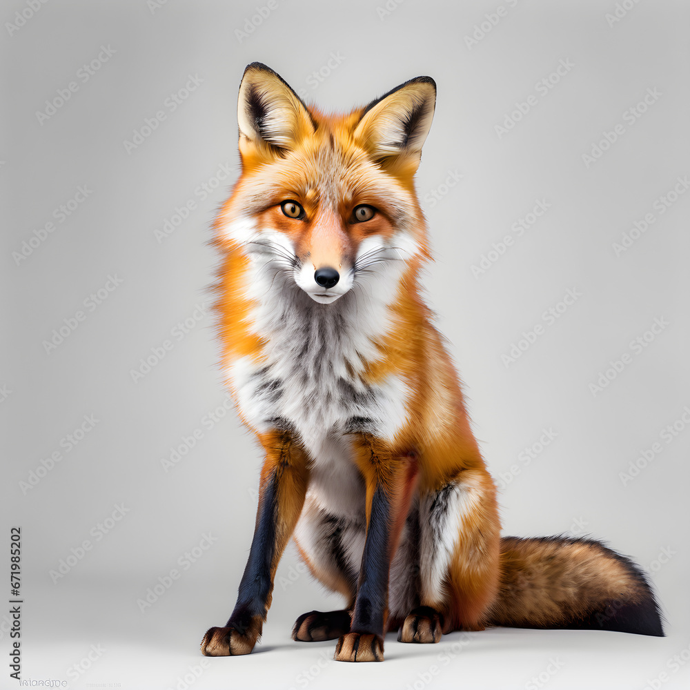 fox on a white background