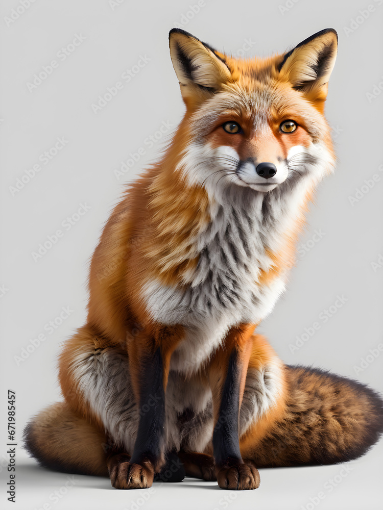 Naklejka premium fox on a white background