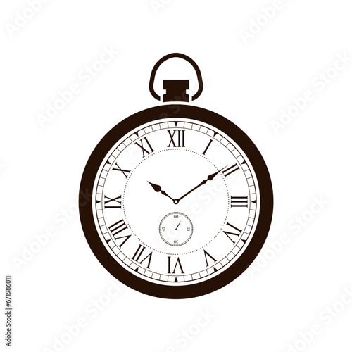 Pocket watch vector isolated on white background