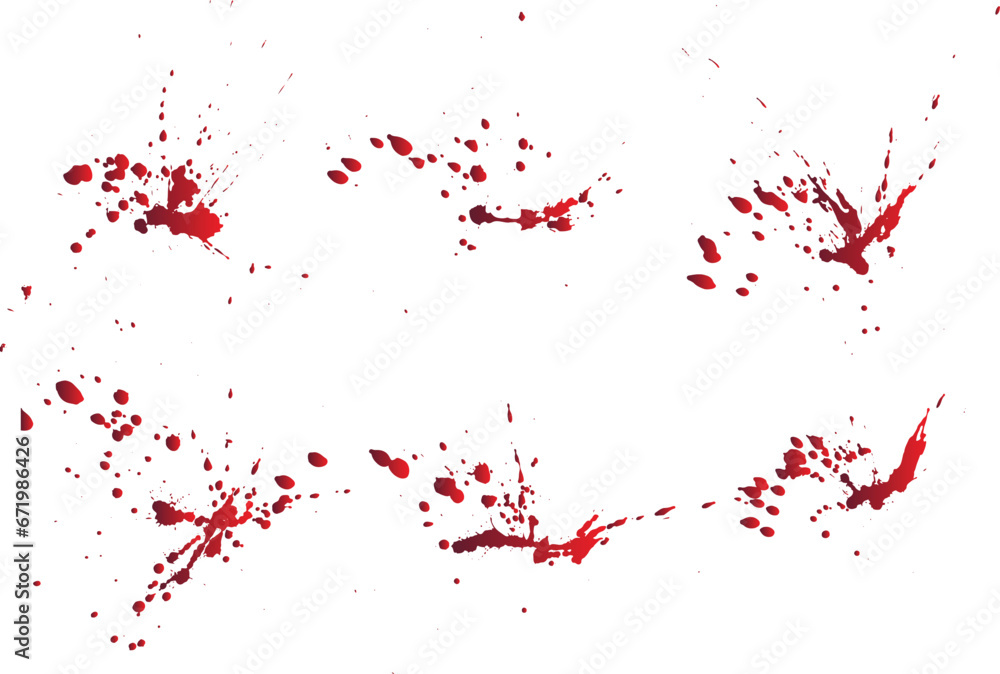 Set of dripping blood splash background