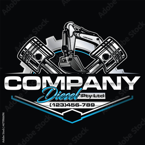 diesel turbo automotive repair logo template