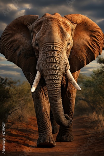 Close-up of a majestic elephant in the wild, Generative AI © Shooting Star Std