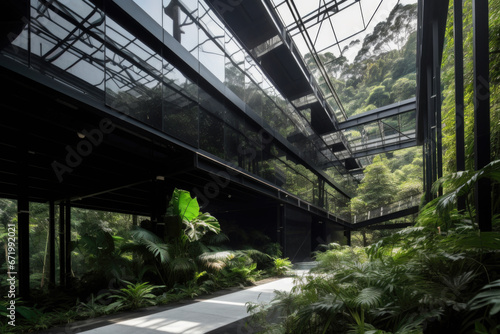High Tech Office Building In the Rainforest © Jennifer