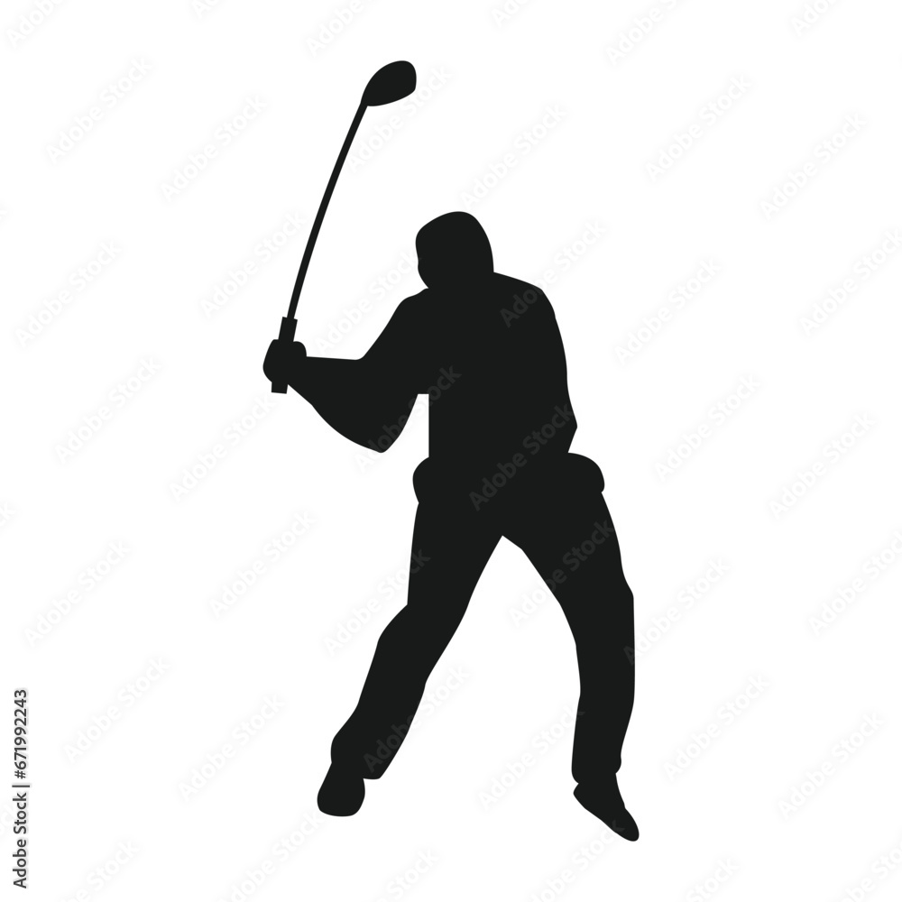 Obraz premium icon of person playing golf vector illustration design