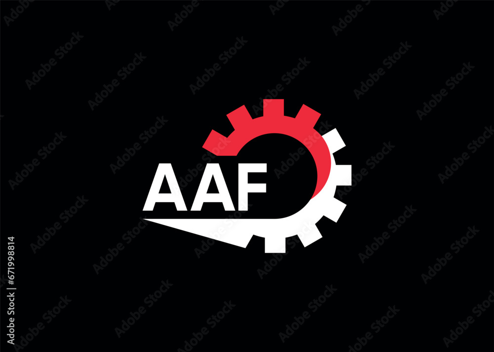 AAF initial monogram for automotive gear logo AAF initial monogram for automotive gear logo