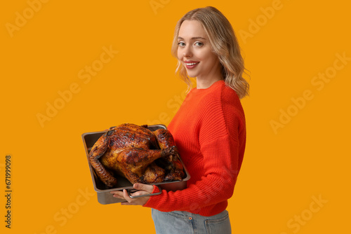 Young woman holding a fresh...