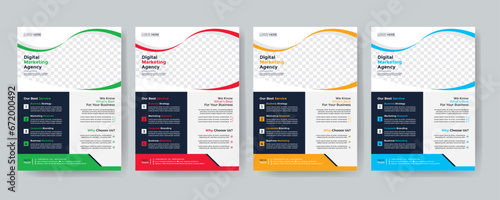 Modern Creative Corporate business, digital marketing agency flyer Brochure design, cover modern layout, annual report, poster, flyer in A4 template